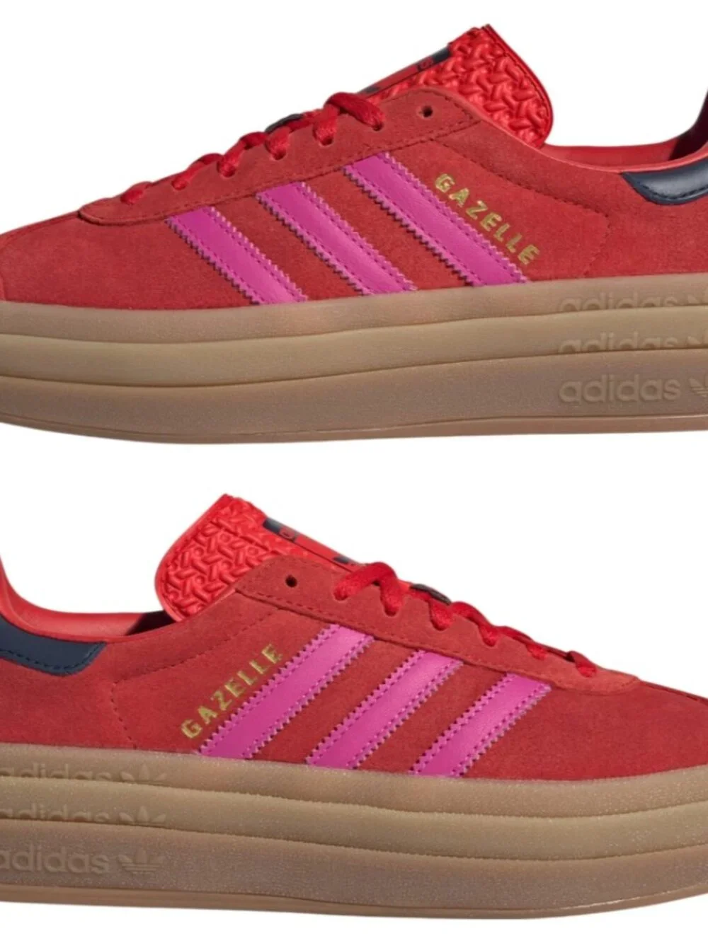 adidas Gazelle Bold Size 7.5 Womens Casual Shoes Red Pink JH9665 NEW